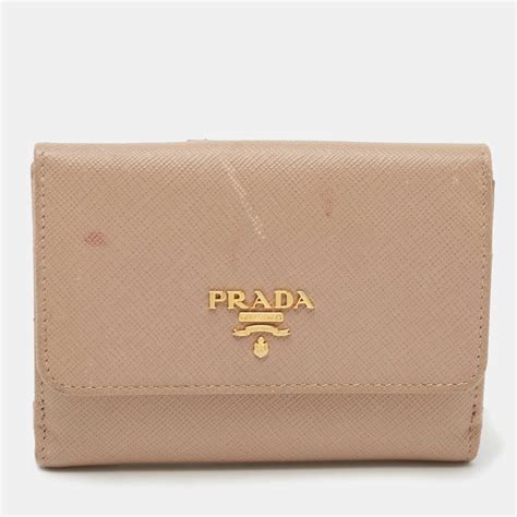 beige prada wallet